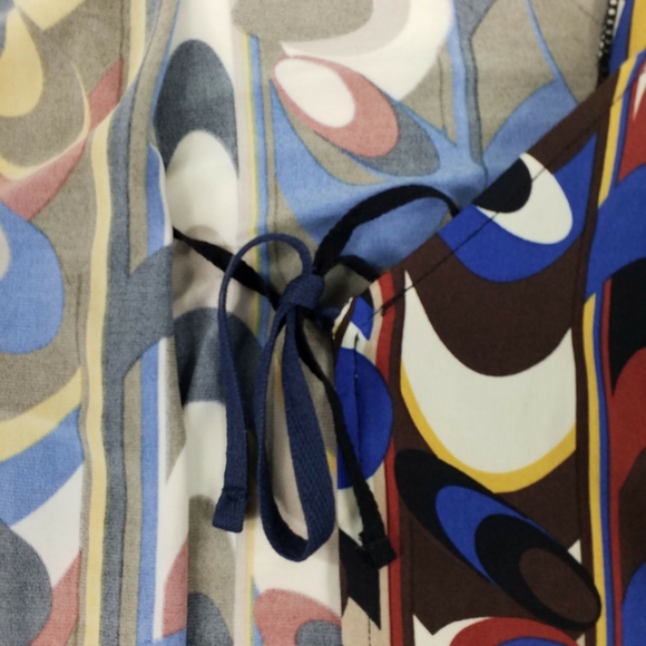 La Belle Multicolor Psychedelic Mod Print Half Sleeve Knit Wrap Dress Womens M - Picture 6 of 11